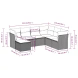 7 részes szürke polyrattan kerti ülőgarnitúra párnákkal