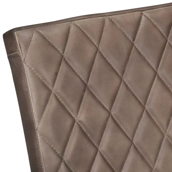 2 db barna valódi bőr szánkótalpas étkezőszék