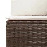 12 részes barna polyrattan kerti ülőgarnitúra párnákkal