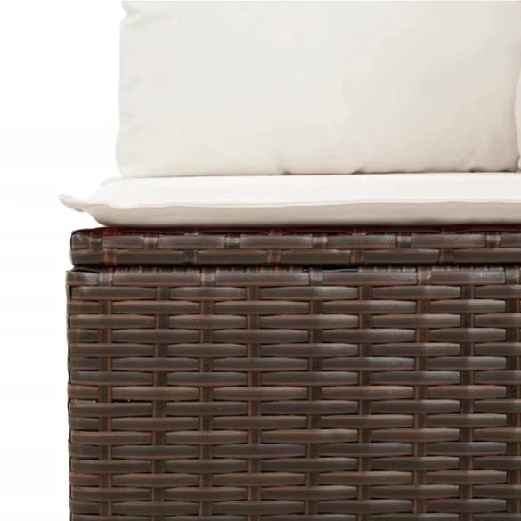 12 részes barna polyrattan kerti ülőgarnitúra párnákkal