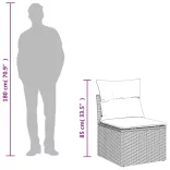 12 részes barna polyrattan kerti ülőgarnitúra párnákkal