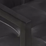 2 db fekete valódi bőr szánkótalpas étkezőszék