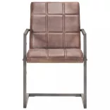 2 db antikolt barna valódi bőr szánkótalpas étkezőszék