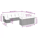 12 részes barna polyrattan kerti ülőgarnitúra párnákkal