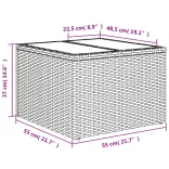 8 részes fekete polyrattan kerti ülőgarnitúra párnákkal