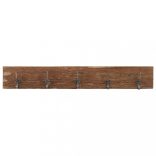 tömör újrahasznosított fa fogas 5 akasztóval 100 x 2,5 x 15 cm