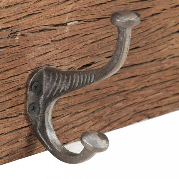 tömör újrahasznosított fa fogas 5 akasztóval 100 x 2,5 x 15 cm