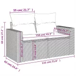 11 részes szürke polyrattan kerti ülőgarnitúra párnákkal
