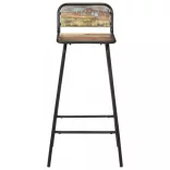 2 db tömör újrahasznosított fa bárszék