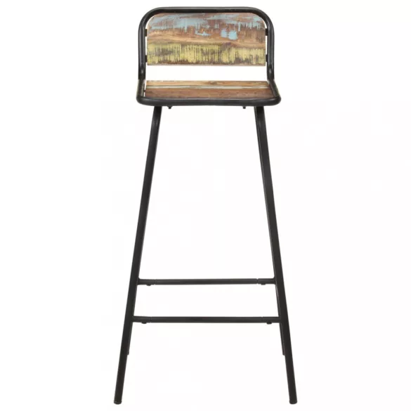 2 db tömör újrahasznosított fa bárszék