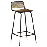 2 db tömör újrahasznosított fa bárszék