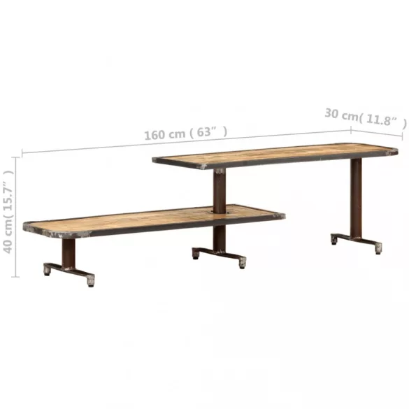 tömör mangófa TV-szekrény 160 x 30 x 40 cm