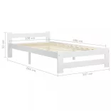 fehér tömör fenyőfa ágykeret 100 x 200 cm