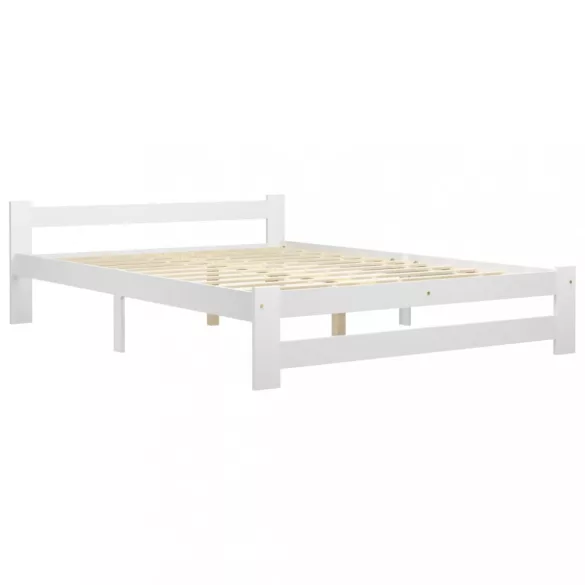 fehér tömör fenyőfa ágy matrac nélkül 120 x 200 cm