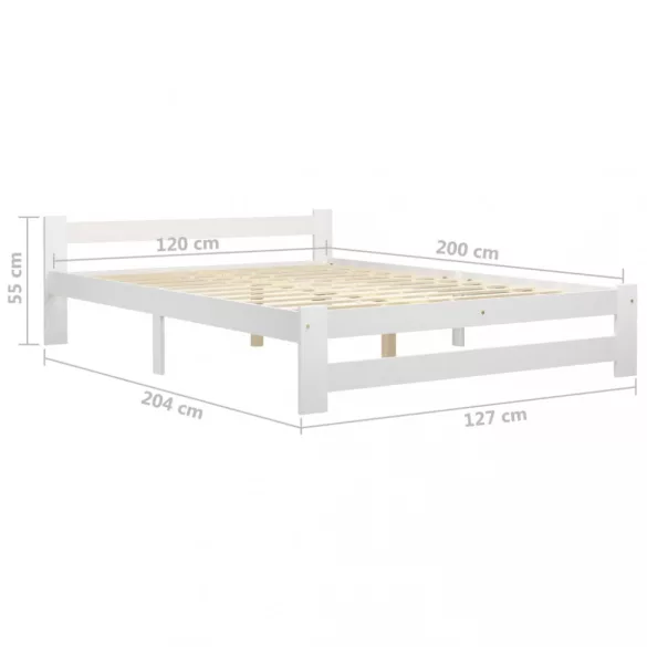 fehér tömör fenyőfa ágy matrac nélkül 120 x 200 cm