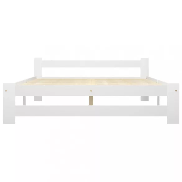 fehér tömör fenyőfa ágykeret 140 x 200 cm