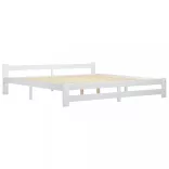 fehér tömör fenyőfa ágykeret matrac nélkül 200 x 200 cm