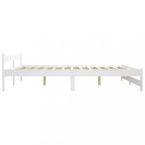 fehér tömör fenyőfa ágykeret matrac nélkül 200 x 200 cm