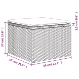 7 részes fekete polyrattan kerti ülőgarnitúra párnával