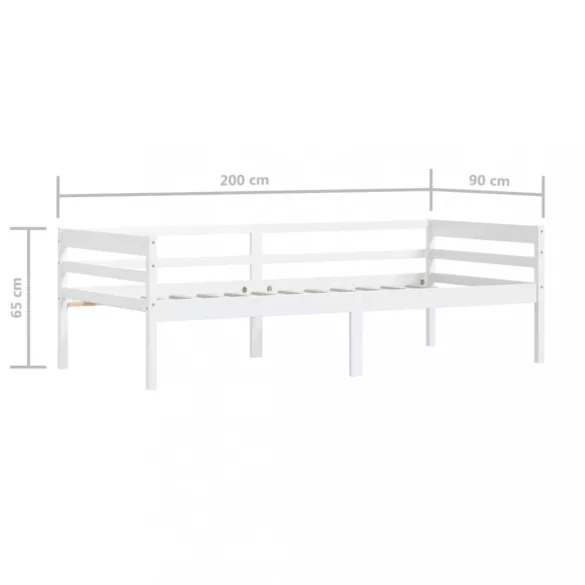 fehér tömör fenyőfa ágykeret 90 x 200 cm