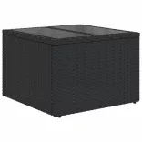 10 részes fekete polyrattan kerti ülőgarnitúra párnákkal