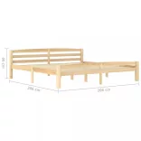 tömör fenyőfa ágykeret matrac nélkül 200 x 200 cm