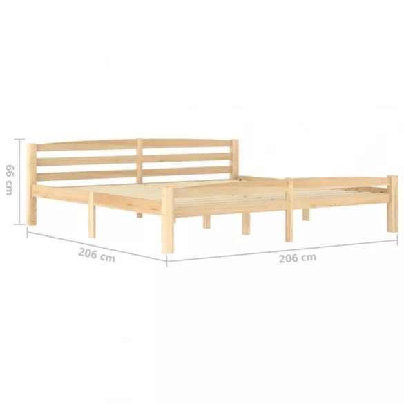 tömör fenyőfa ágykeret matrac nélkül 200 x 200 cm