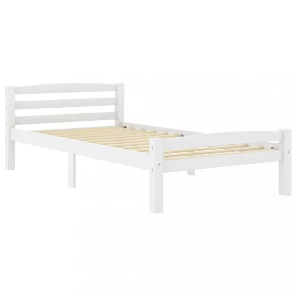fehér tömör fenyőfa ágykeret 90 x 200 cm