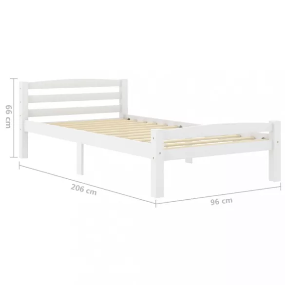 fehér tömör fenyőfa ágykeret 90 x 200 cm