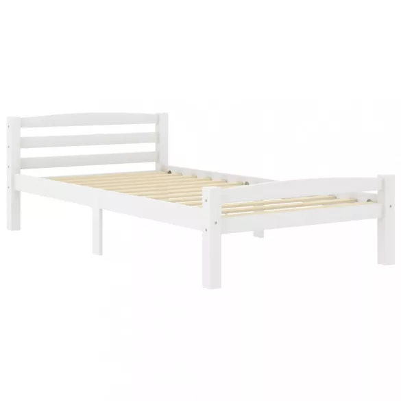 fehér tömör fenyőfa ágykeret 100 x 200 cm