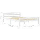 fehér tömör fenyőfa ágykeret 140 x 200 cm