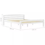fehér tömör fenyőfa ágykeret 160 x 200 cm