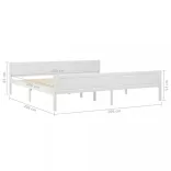 fehér tömör fenyőfa ágykeret 200 x 200 cm