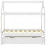 fehér tömör fenyőfa gyerekágykeret fiókkal 70 x 140 cm