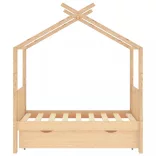 fiókos tömör fenyőfa gyerekágykeret 70 x 140 cm