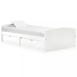 fehér tömör fenyőfa ágykeret 2 fiókkal 90 x 200 cm