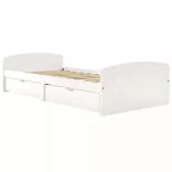 fehér tömör fenyőfa ágykeret 2 fiókkal 90 x 200 cm