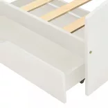 fehér tömör fenyőfa ágykeret 2 fiókkal 90 x 200 cm