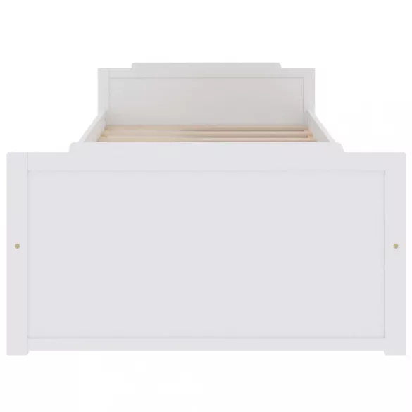 fehér tömör fenyőfa ágykeret fiókkal 90 x 200 cm
