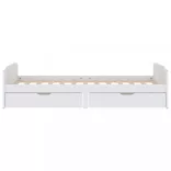 fehér tömör fenyőfa ágykeret fiókkal 90 x 200 cm