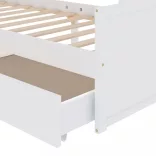 fehér tömör fenyőfa ágykeret fiókkal 90 x 200 cm