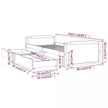 fehér tömör fenyőfa ágykeret fiókkal 90 x 200 cm