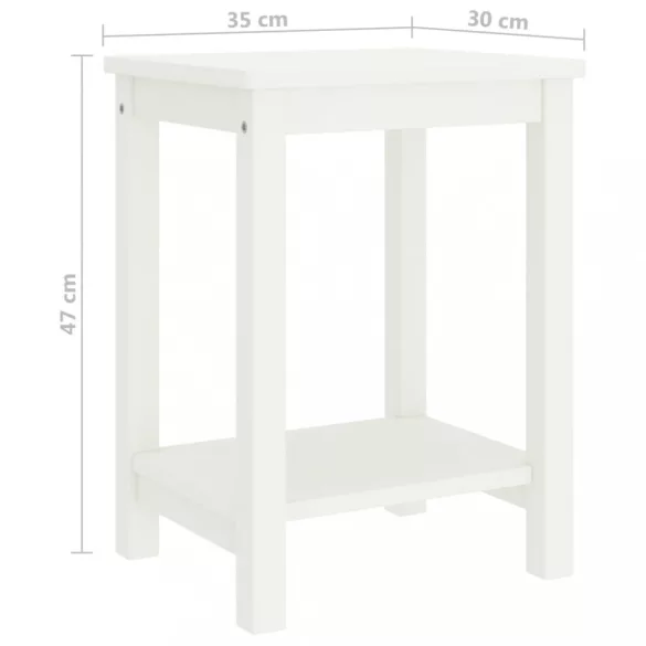 fehér tömör fenyőfa éjjeliszekrény 35x30x47 cm