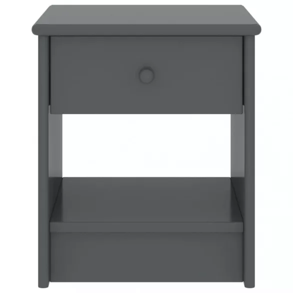 sötétszürke tömör fenyőfa éjjeliszekrény 35 x 30 x 40 cm