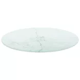 fehér edzett üveg asztallap márványdizájnnal Ø40 x 0,8 cm