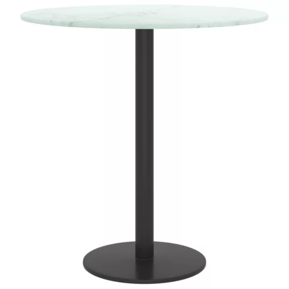 fehér edzett üveg asztallap márványdizájnnal Ø40 x 0,8 cm