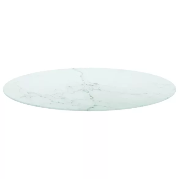 fehér edzett üveg asztallap márványdizájnnal Ø90 x 1 cm