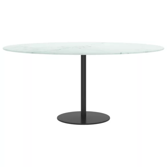 fehér edzett üveg asztallap márványdizájnnal Ø90 x 1 cm