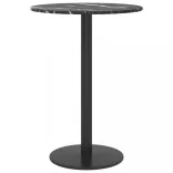 fekete edzett üveg asztallap márványdizájnnal Ø30 x 0,8 cm