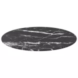 fekete edzett üveg asztallap márványdizájnnal Ø50 x 0,8 cm